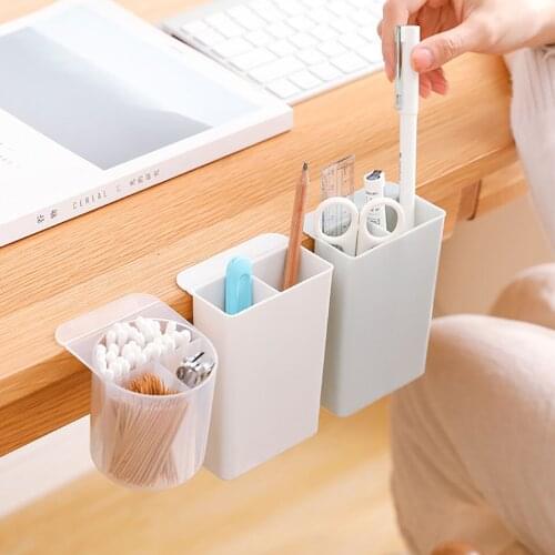 Creative Paste-style Divided Grid Pen Holder Student Office Desktop Hanging Mini Stationery Storage Box Sundries Sorting Box