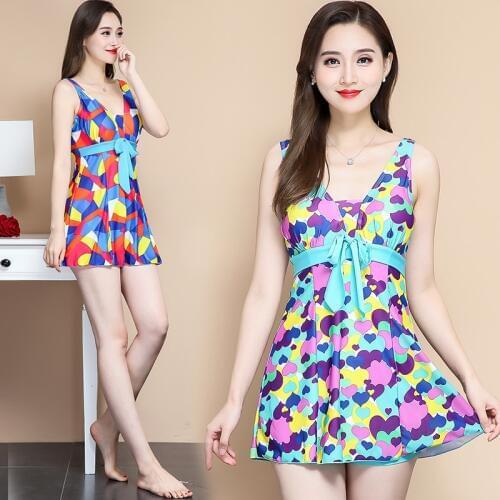 Swimwear Womens Swimming Suit Conservative Printed Big Size 5XL Maillot De Bain Femme With Pad Beach Swimsuit Backless Swimsuit