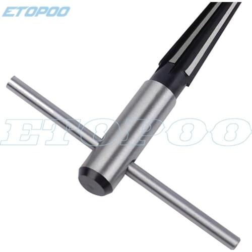 3-13mm / 5-16mm Bridge Pin Hole Hand Held Reamer T Handle Tapered 6 Fluted Chamf Reaming Woodworker Cutting Tool Core Drill Bit