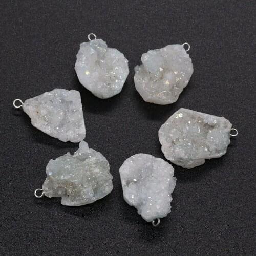 Natural Stone Crystal Cluster Pendants irregular shape Exquisite Charm For jewelry making DIY necklace Earring accessories