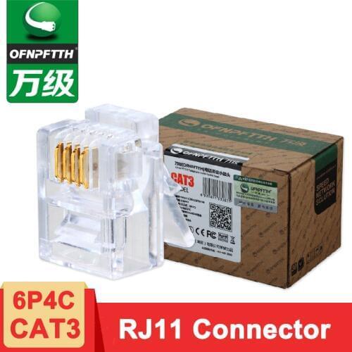 OFNPFTTH CAT3 RJ11 RJ12 6P4C Connector Telephone Connector Jack