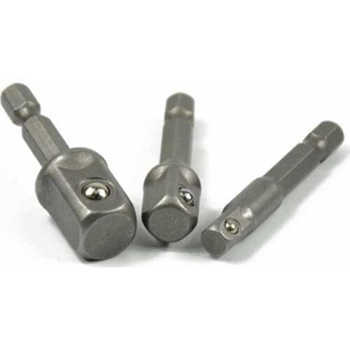 3 PCS Hex Shank Wrench Drive Power Drill Socket Drill Adapter Socket Extension Bit Adaptor Set 1/4 3/8 1/2 screwdriver tools