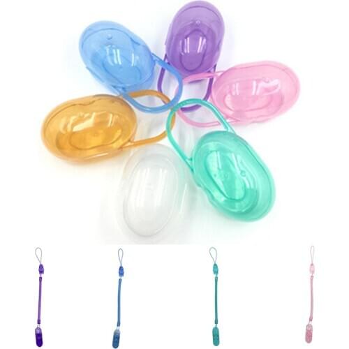 Baby Infant Toddler Dummy Pacifier Box Dustproof Kids Soother Nipple Clip Chain Holder Strap Travel Storage Toy for Baby
