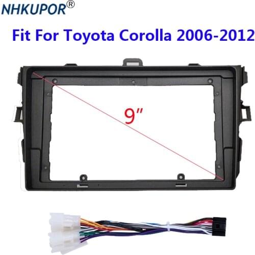 2 Din Auto Radio Frame for Toyota Corolla 2006 2007 2008 2009 2010 2011 2012 Refit 9 Inch Big Screen Car Multimedia Player