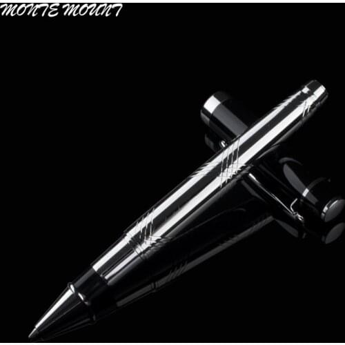 Monte mount 800 Black hat Platinum Stainless steel Business Medium Roller ball Pen New metal luxury Writing gel pen Gift box