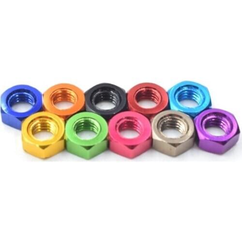 20PCS M3 M4 M5 M6 Colored Aluminum Alloy Hex Hexagon Nut For Screw Bolt