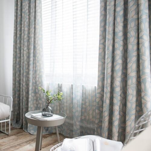 Modern Curtains for Living Room Bedroom American Country Polyester Cotton Printed Fabric Curtains Finished Product Customization