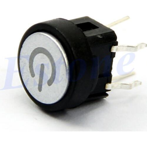 Power Symbol Momentary Latching Computer Case Switch Push Button Blue Light Led-Y103
