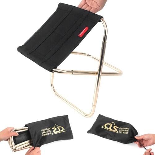 Outdoor Folding Chair Road Camping Aluminum Hiking Fishing Travel BBQ Folding Backpacking Portable Seat Stool