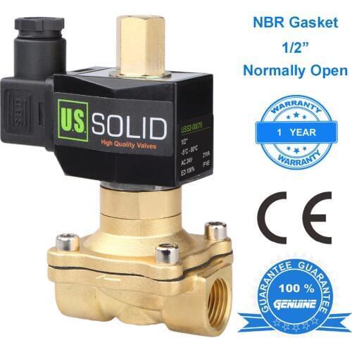 U.S. Solid 1/2", 1/4" Brass Electric Solenoid Valve12V DC , 24 V, 110V AC, Normally Closed, Air Water Oil