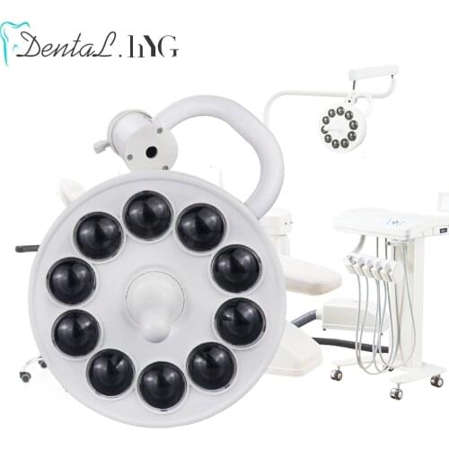 10LEDs Dental Implanted Shadowless Oral Lamp Light Examination Lamp for Dental Chair Equipment Accessory on Mounted on Ceiling