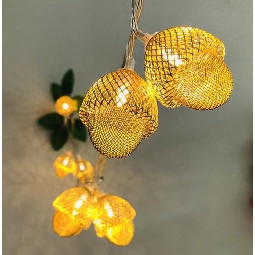 PheiLa LED Acorn String Lights Fairy Garland Iron Hollow Light Powered by Batteries for Christmas Wedding Birthday Party Decor