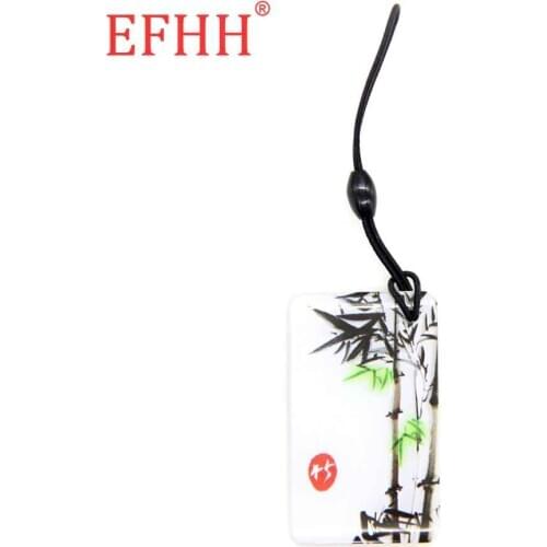 UID S50 1K 13.56Mhz Bamboo Pattern Keyfob Changeable Rewritable NFC Card Key Fob Badge Token Tag MF IC Card Fast Shipping 1pcs