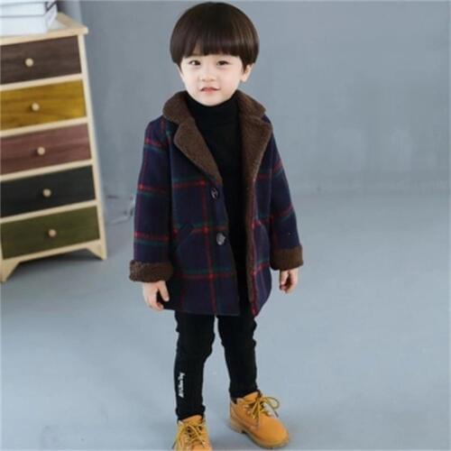 High quality New Boys Winter Coat Fashion Single-breasted Solid Navy Wine Red Kids Wool Coats Jacket Boys Children Outerwear