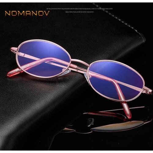 Full-rim Pink Office Lady Oval Anti-blue Light Reading Glasses +0.75 +1.25 +1.5 +2.00 +1.75 TO +4 with Case PC TV Mobile Phone