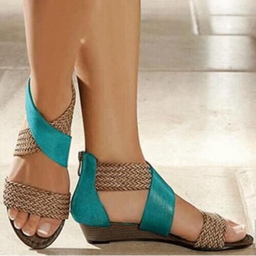 2021 ladies sandals ladies retro wedge sandals summer comfortable womens shoes