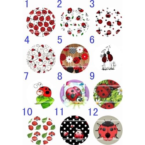 Handmade Colorful picture Round Glass Cabochons Refrigerator magnet for Necklace Decoration and Phone Chain Accessaries224
