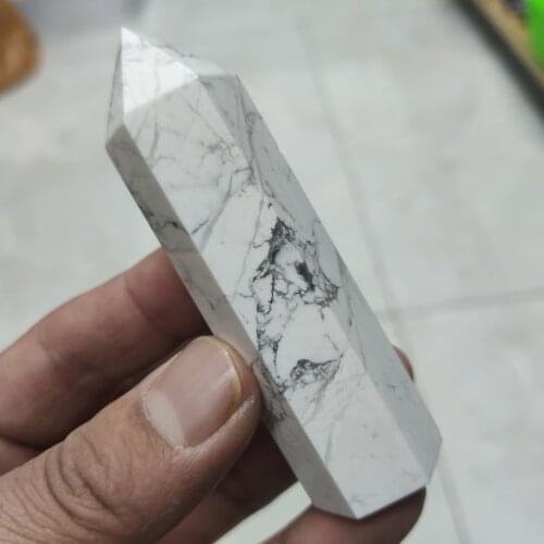1pcs 70g top! Natural white Turquoise Quartz Obelisk Wand Crystal Point Reiki Healing