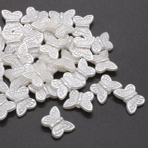 100PCS Butterfly shape Acrylic Beads DIY Imitation Pearl Style Making Necklace Bracelet Jewelry Accessories