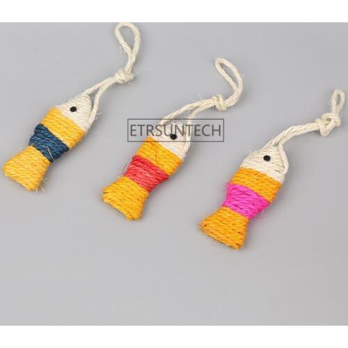 100pcs Pet Sisal Fish Shape Cat Interactive Toy Cat Scratching Post Board Cat Scratcher Claws Toys