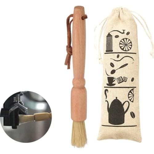 100 Pcs Coffee Grinder Cleaning Brush Wood Handle Natural Bristles for Bean Grain Barista Tool Kitchen Accessories Wholesale K1