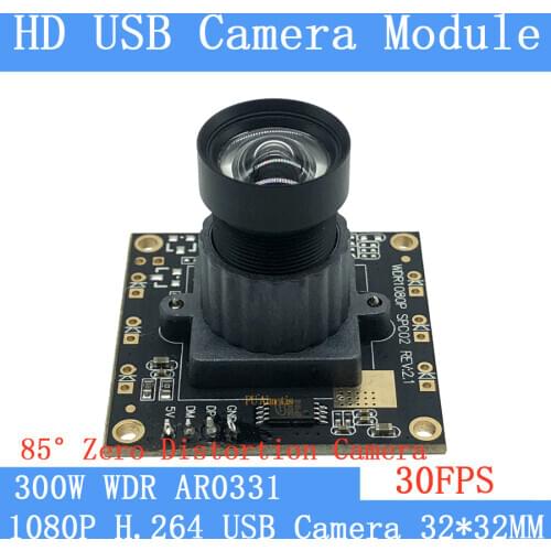 1080P Surveillance Zero Distortion H.264 WDR 3MP AR0331 Microphone Webcam UVC Android linux Plug Play 30FPS USB Camera Module