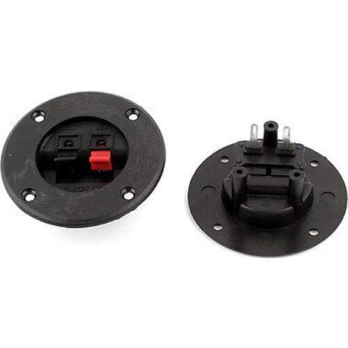 2 Pcs Round Shape 2 Position Spring Clip Speaker Terminals Binding Post Board