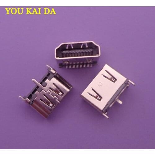 20PCS/LOT HD socket sub vertical 19pin 0.5mm 19 Pin USB HDMI-compatible connector Repair Parts Replacement