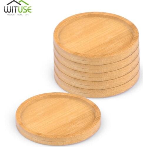 6pcs Square Round Oval Flower Bonsai Planter pots Tray Garden Supplies Gardening Desktop Bonsai Pots Bamboo Stand Tray