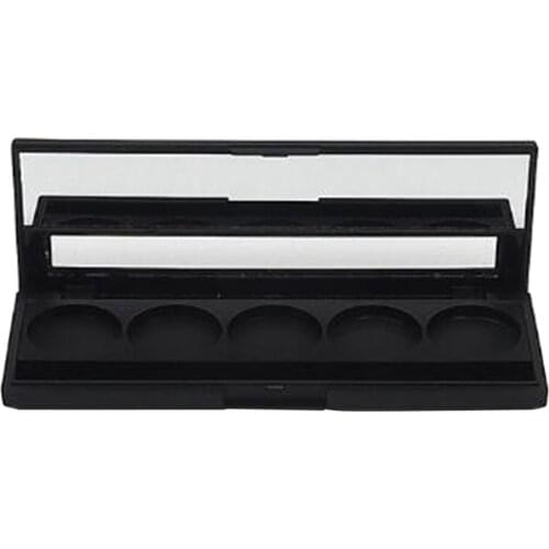 Black DIY Pressed Powder Eyeshadow Foundation Palette Organizer Case With Mirror