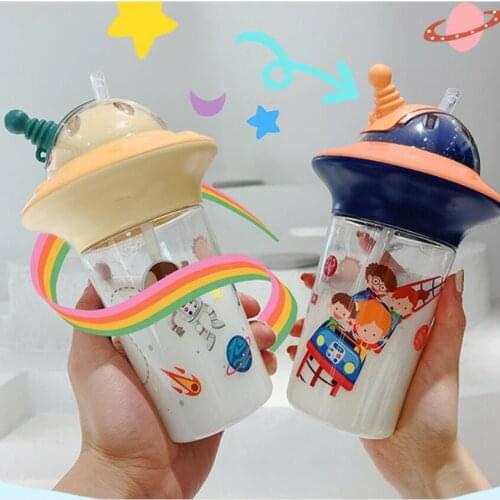 Feeding Baby Bottle 500ML Wide Neck Natural Nursing Water Bottle with straw for Children Feeding Bottle for Infant BPA Free