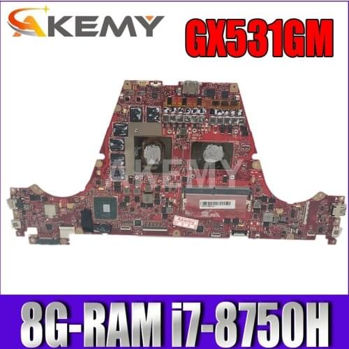 GX531GM Laptop motherboard For ASUS ROG Zephyrus GX531GM GX531G original mainboard 8G-RAM i7-8750H GTX1060-V6G