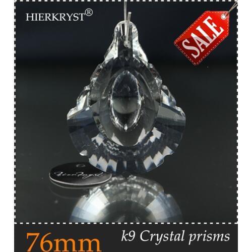HIERKYST 1 pc K9 Glass Crystal Prisms Pendants Chandeliers Parts Lustres Rainbow Lamp Lighting Hang Drops 76mm 3" #2736