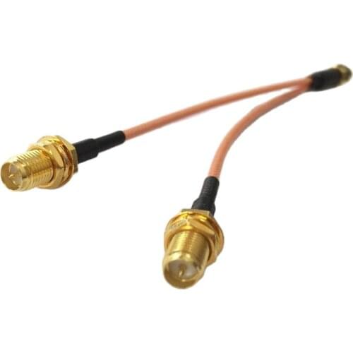 SMA Male to 2X RP-SMA Female (male pin) Y type Splitter Combiner Pigtail Cable RG316 15CM/30CM/50CM Wholesale for WIFI Antenna