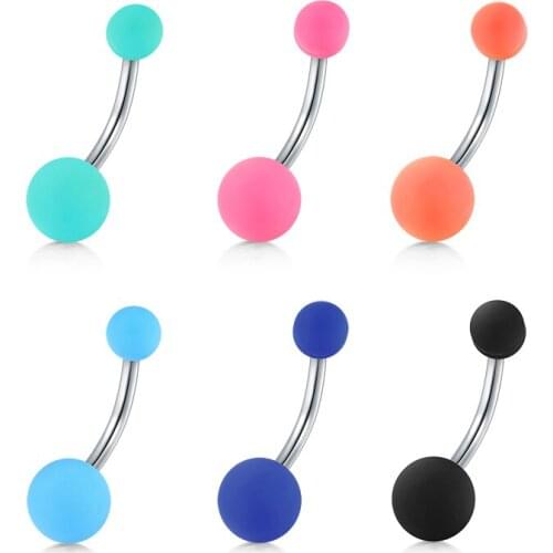 Belly Button Rings Surgical Stainless Steel 14G CZ Navel Belly Ring 3/8" 10mm Piercing Barbell Body Jewelry