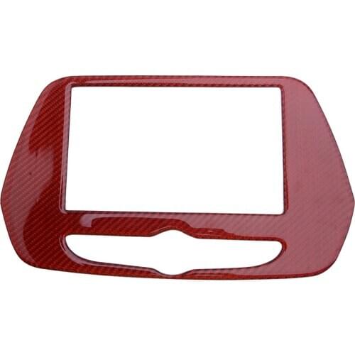 Red Carbon Fiber Radio Screen Navigation Panel Trim Cover Moulding Bezel Car fit for Chevrolet Camaro 2016 2017 2018 2019 2020