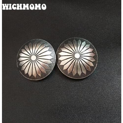 3pcs/bag 30MM Zinc Alloy Round Decorative Clothes Buttons Charms Pendants for DIY Hair Jewelry Accessories PJ070