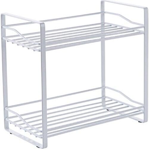 Kitchen Dish Rack Tableware Storage Rack Double Iron Rack Storage Rack Drain Rack Condiment Storage Rack