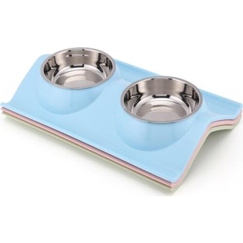 Newest No Spill Pet Dog Bowls Resin Station Double Dog Food Water Bowls Protected Neck Non-slip Pet Bowls For Cats Small Dogs
