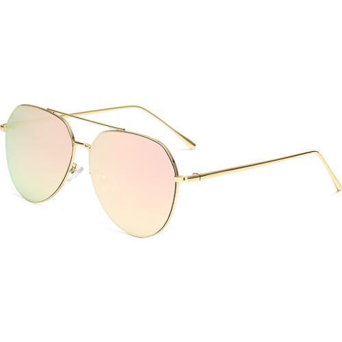 High Quality Golden Sunglasses Women/Men Rose Pink Lense Lunette Sun Glasses For Womens/Mens Retro Pilot Sunglasses Female/Male