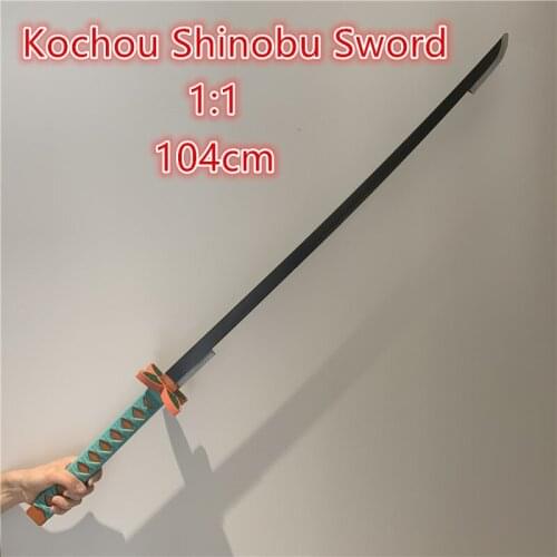 NAA 104cm Demon Slayer Cosplay Sword 1:1 Kochou Shinobu Sowrd Anime Ninja Knife Kimetsu no Yaiba Sword Weapon PU Prop Model Gift