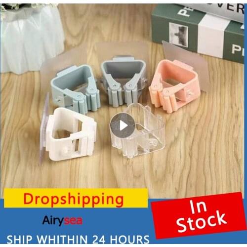 1PC Mop Broom Holder Wall Mounted Mop Holder Household Adhesive Storage Broom Hanger Mop Hook Racks Kitchen Bathroom Organizer