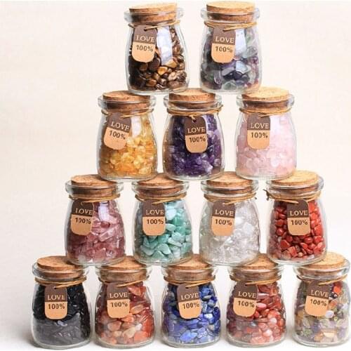 Natural Crystal Wish Bottle Wishing Stone Lucky Stone Gravel Pink Crystal Crystal Purple Crystal White Crystal Garnet