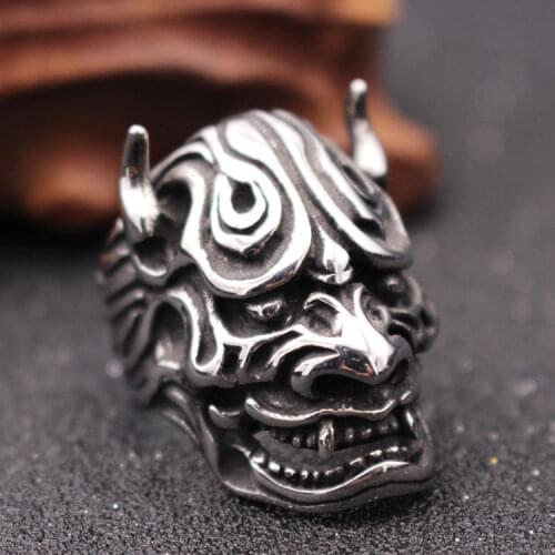 2021 New Style Vampire Ring with Sharp Teeth 316L Stainless Steel Women Terror Skull Demon Ring Trend Men Women Party Jewelry