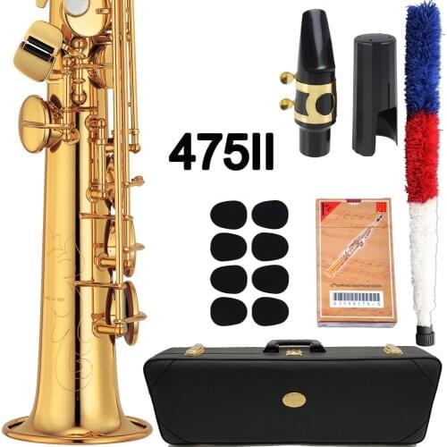 New De Xin Bb Soprano Saxophone 475II Gold Lacquer Musical Instruments Professional Soprano Sax With Case Mouthpiece Reeds Neck