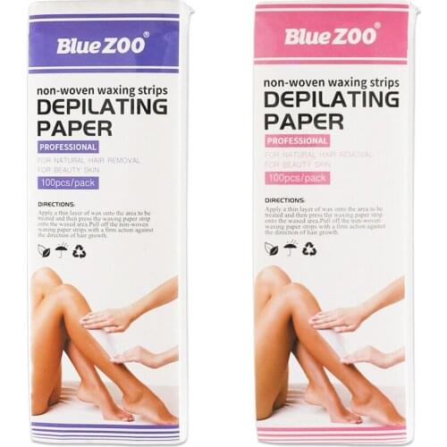 100Pcs Disposable Non-woven Hair Removal Paper Depilatory Wax Strip