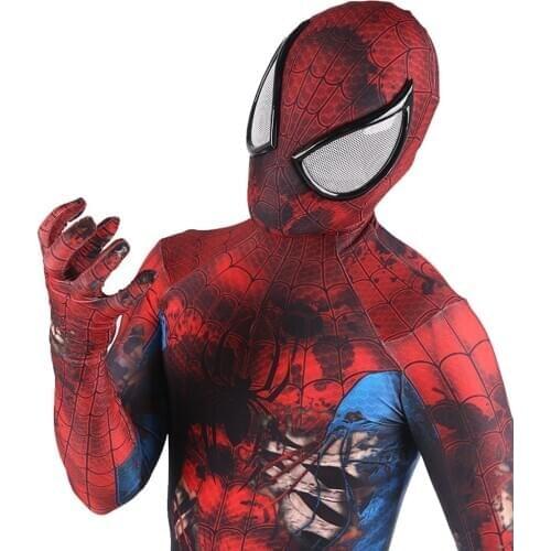 Amazing Cosplay Costume Zombie Costume 3D Print Jumpsuit Injured Suit Zombie Spidey Bodysuit Kids/Adult