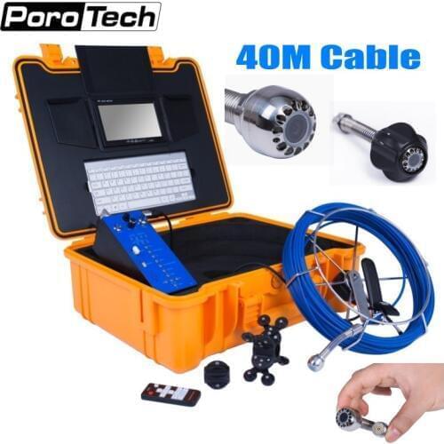 H1 40M Cable Industrial Pipeline Endoscope with Meter Counter Keyboard HD 1080P 25mm Drain Sewer Pipe Inspection Camera system