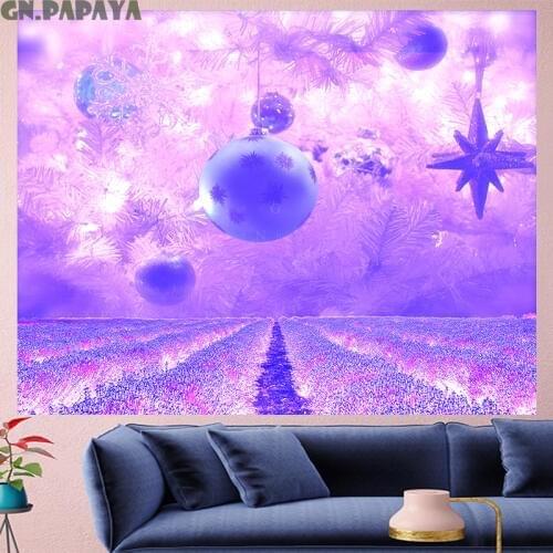 Christmas Tapestry Wall Hanging festival Christmas tree wall carpet purple lomantic goblen Home Decor kids room wall towel new