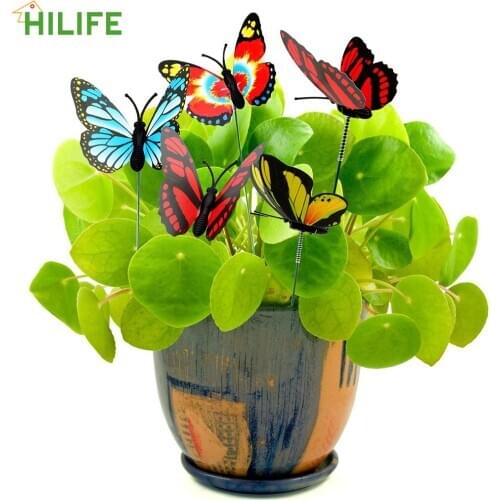 With Pile 5 Pcs/Bunch Garden Supplies Outdoor Decor Home improvement Butterfly Flower Pots Decoration Colorful Butterfly Stakes